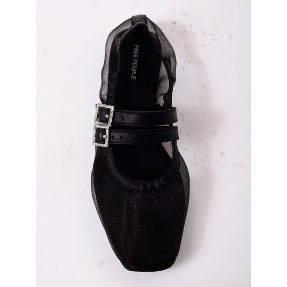 FREE PEOPLE Sheer Crystal Gemini Flats / Black - Picture 9 of 11